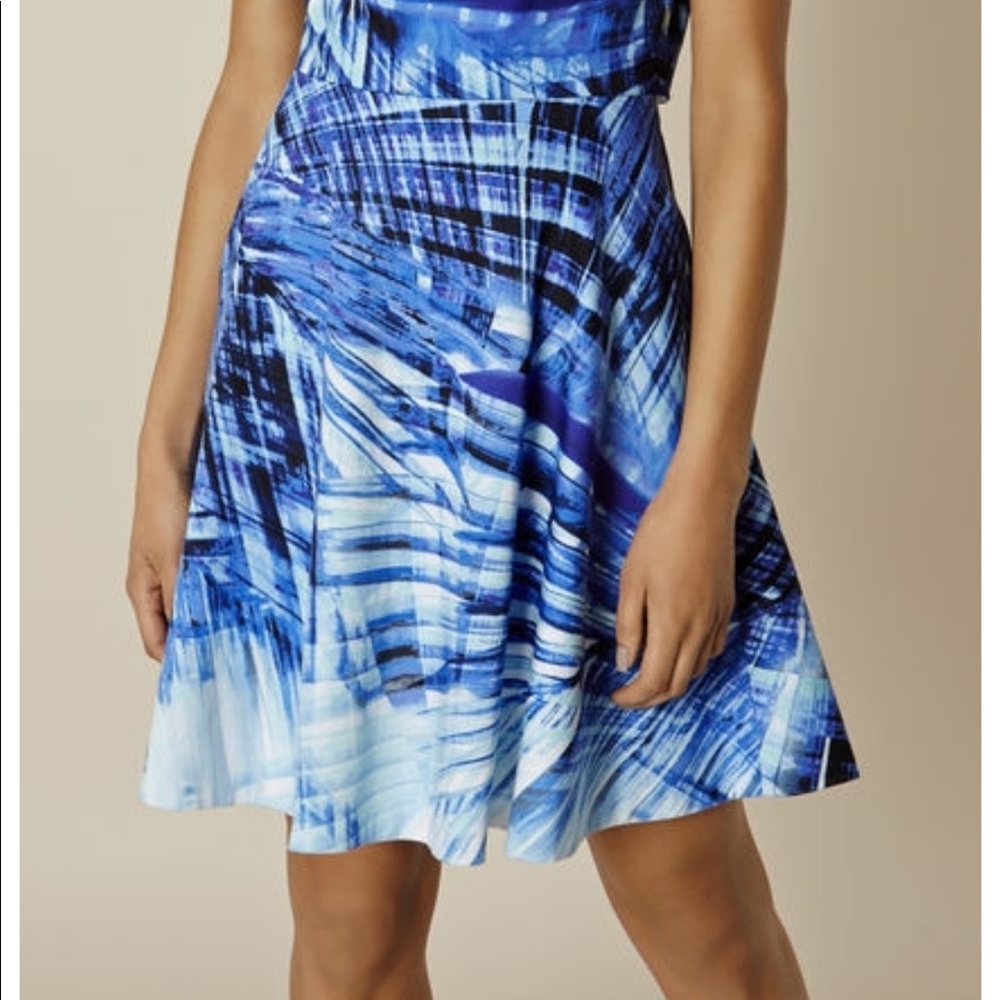 Karen Millen Blue Palm Print Dress 💙💙💙 - Picture 2 of 4